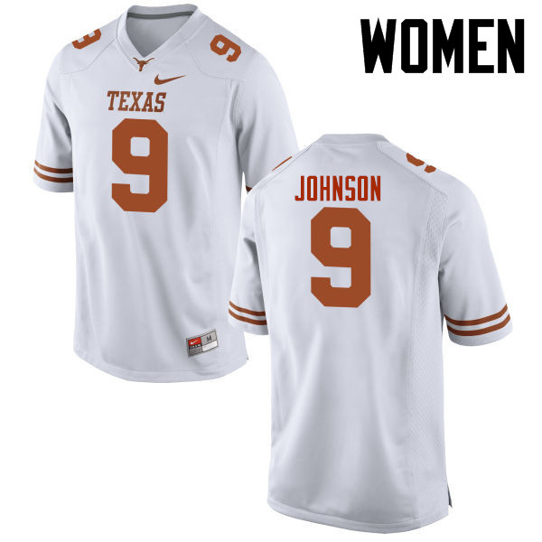 Women #9 Collin Johnson Texas Longhorns College Football Jerseys-White